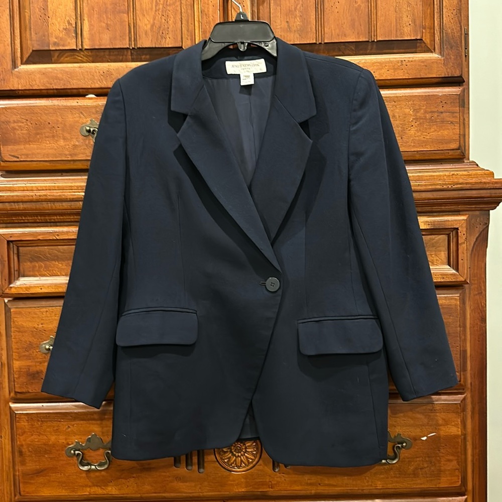 Jones New Your Petite Dark Navy Blue Blazer Size 14P 14 Petite
